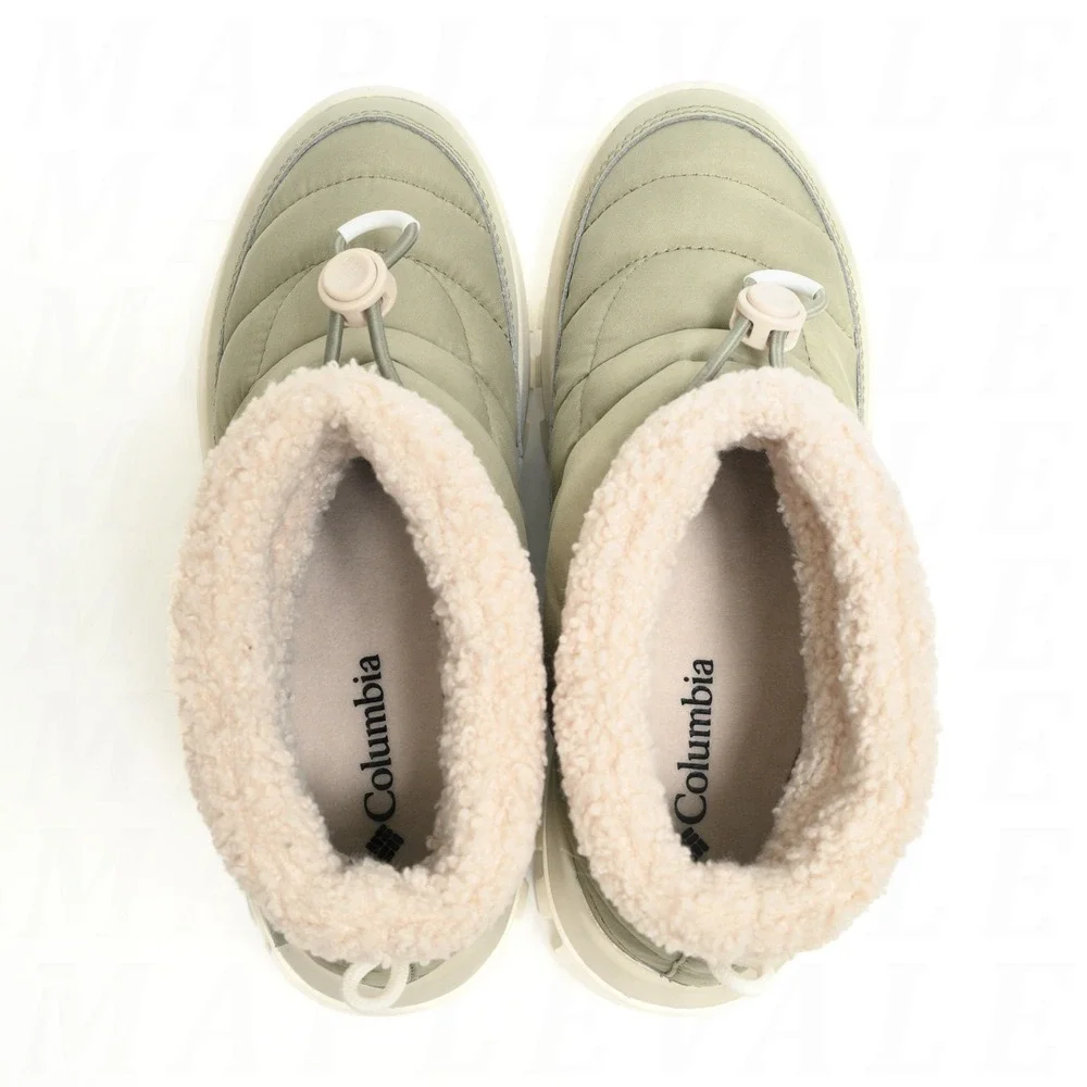 Columbia Snowtrot Shorty Snow Boots - Women's Sz 7 - Grey Green Fleece Lined NIB